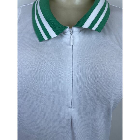 Addison Bay White Tennis Dress Sleeveless Pleated Skirt & Green Collar Sz XXL - Picture 5 of 6